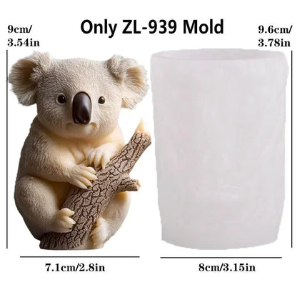 3D Branch bird relief cylindrical candle silicone mold flower bird relief cylindrical resin gypsum mould Rabbit squirrel molds