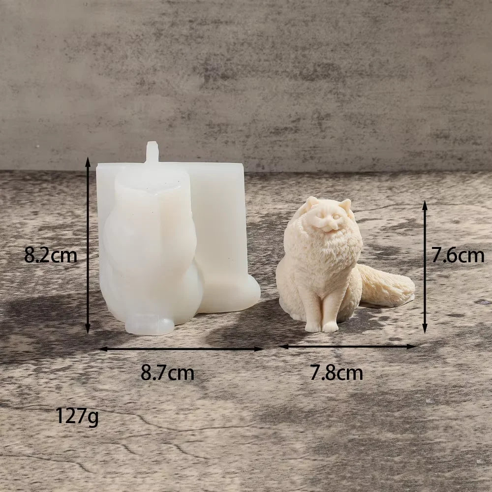 3D Long Neck Kitty Candle Silicone Mold Handmade New DIY Sitting Cat Aromath Wax Gypsum Crafts Resin Soap Making Mold Home Decor