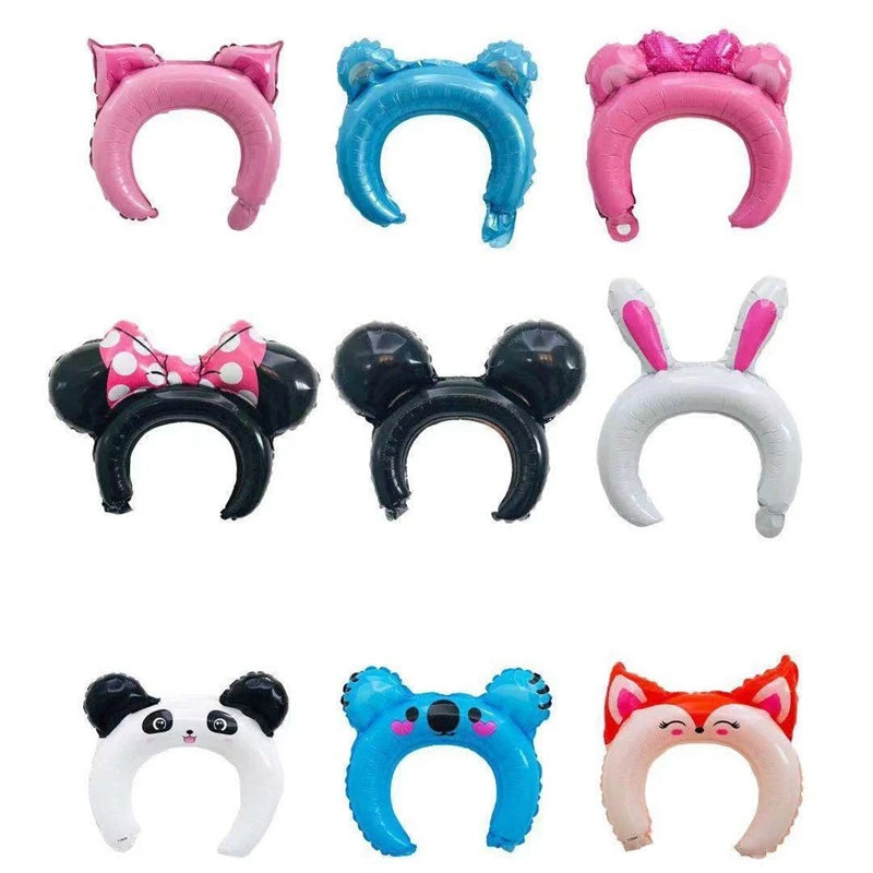 50pcs Cute Animal Headband Balloon Frog Panda Fox Tiger Cat Baby Shower Kids Toy Happy Birthday Wedding Party Decoration