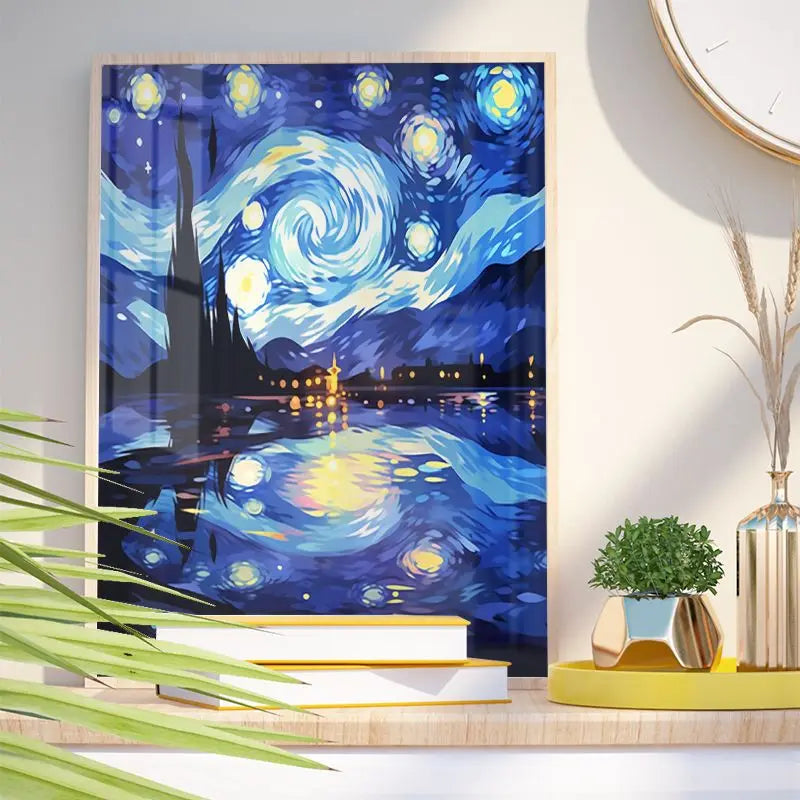 GATYZTORY Paint By Number Starry Sky Boat Scenery Drawing On Canvas HandPainted Gift DIY Pictures By Number Kits Home Decor