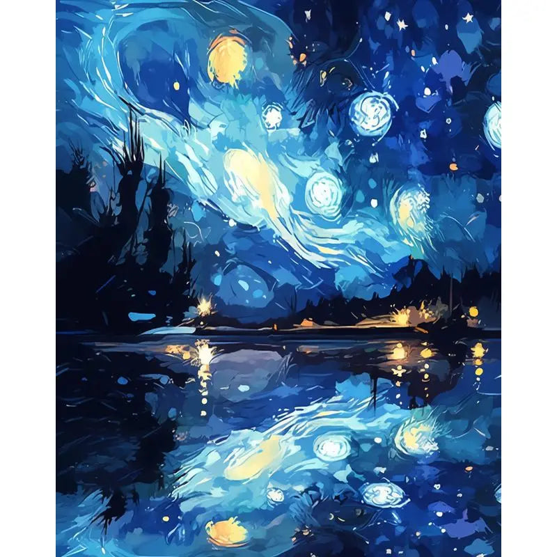 GATYZTORY Paint By Number Starry Sky Boat Scenery Drawing On Canvas HandPainted Gift DIY Pictures By Number Kits Home Decor