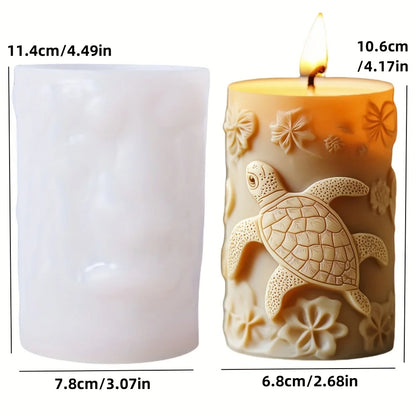 3D Branch bird relief cylindrical candle silicone mold flower bird relief cylindrical resin gypsum mould Rabbit squirrel molds