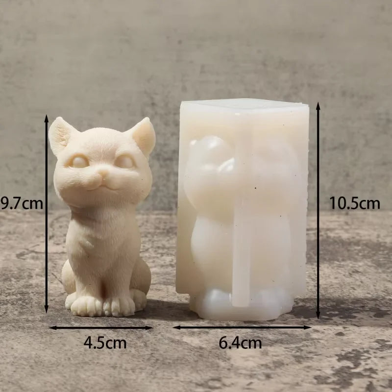 3D Long Neck Kitty Candle Silicone Mold Handmade New DIY Sitting Cat Aromath Wax Gypsum Crafts Resin Soap Making Mold Home Decor