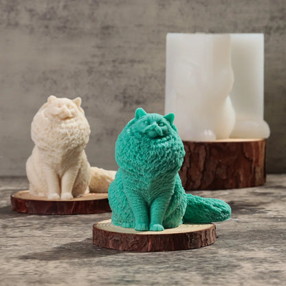 3D Long Neck Kitty Candle Silicone Mold Handmade New DIY Sitting Cat Aromath Wax Gypsum Crafts Resin Soap Making Mold Home Decor