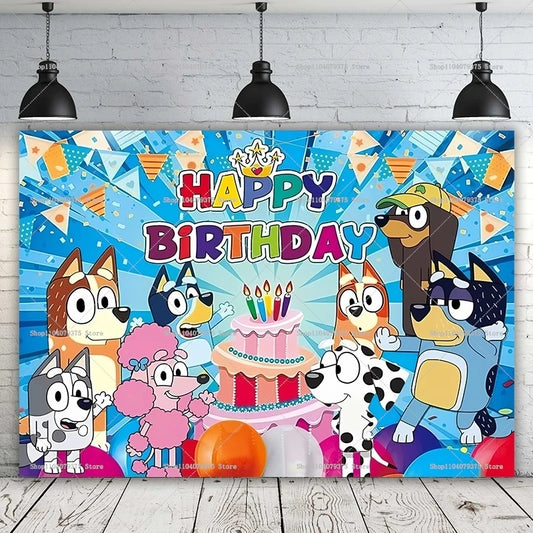 Bluey Moose Background Banner Cartoon Bluey Bingo Family Children Birthday Party Photography Background Photo Background Cover