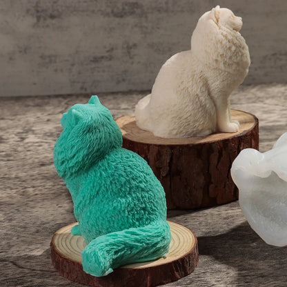 3D Long Neck Kitty Candle Silicone Mold Handmade New DIY Sitting Cat Aromath Wax Gypsum Crafts Resin Soap Making Mold Home Decor