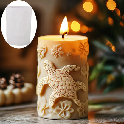 3D Branch bird relief cylindrical candle silicone mold flower bird relief cylindrical resin gypsum mould Rabbit squirrel molds