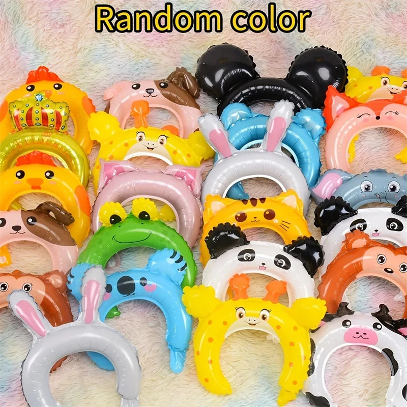 50pcs Cute Animal Headband Balloon Frog Panda Fox Tiger Cat Baby Shower Kids Toy Happy Birthday Wedding Party Decoration