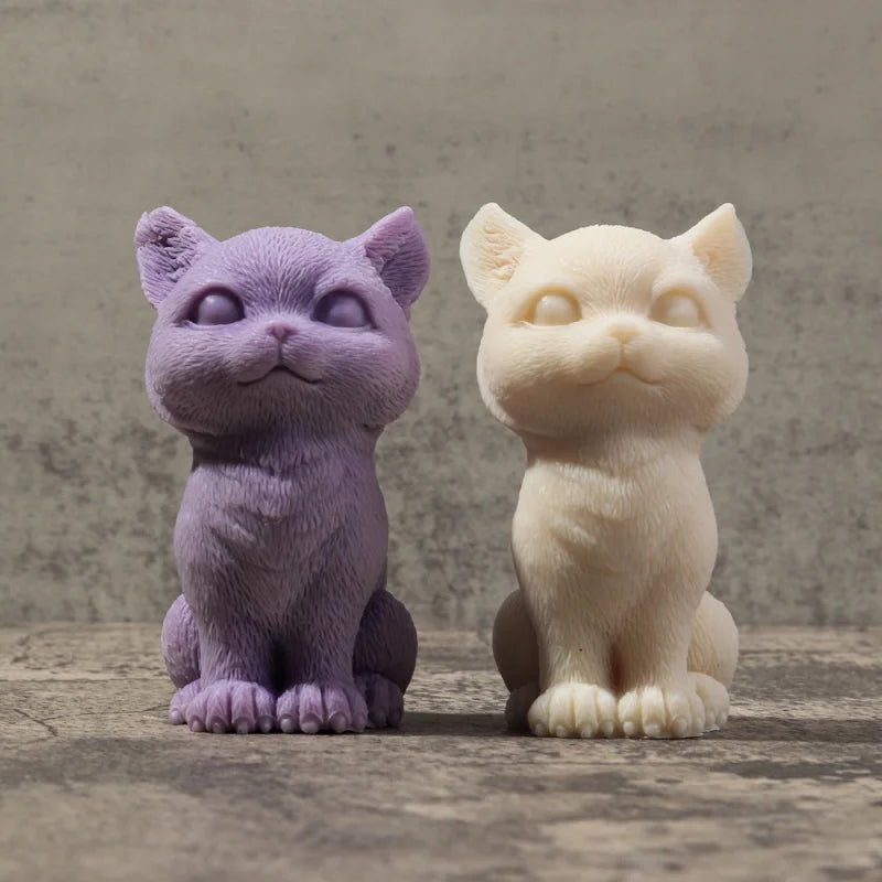 3D Long Neck Kitty Candle Silicone Mold Handmade New DIY Sitting Cat Aromath Wax Gypsum Crafts Resin Soap Making Mold Home Decor