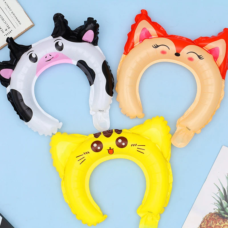 50pcs Cute Animal Headband Balloon Frog Panda Fox Tiger Cat Baby Shower Kids Toy Happy Birthday Wedding Party Decoration